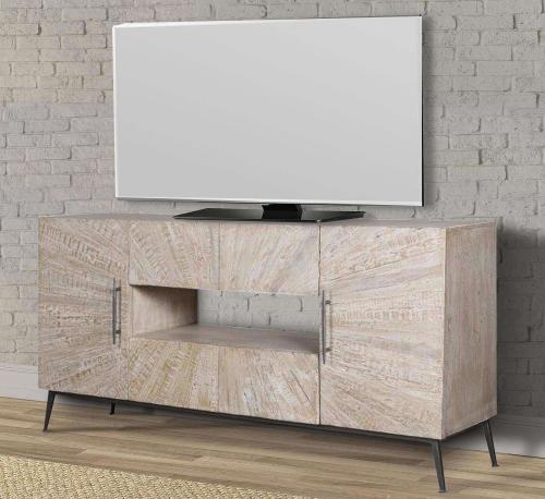 Crossings Monaco 69 Inch TV Console - Weathered Blanc