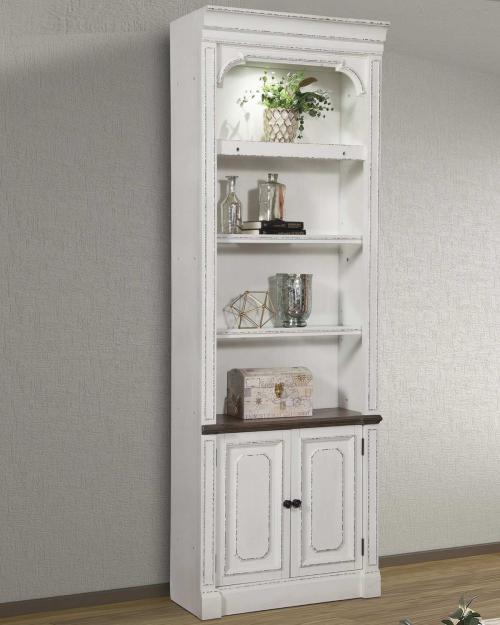 Provence 32 Inch Open Top Bookcase - Vintage Alabaster