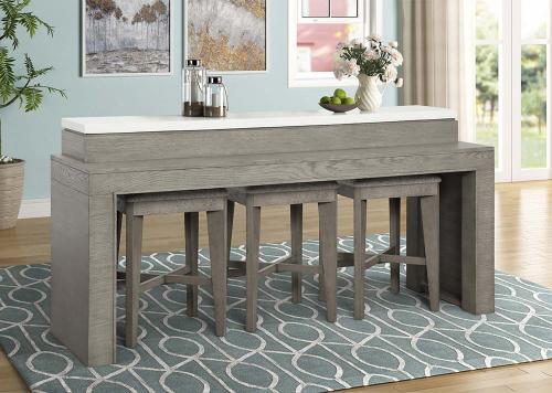 Pure Modern Everywhere Console with 3 Stools - Moonstone