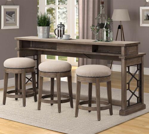 Parker House Sundance Everywhere Console with 3 Stools - Sandstone