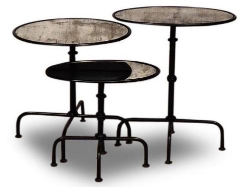 Parker House Crossings The Underground Accent Table of 3 - Iron and Mirror