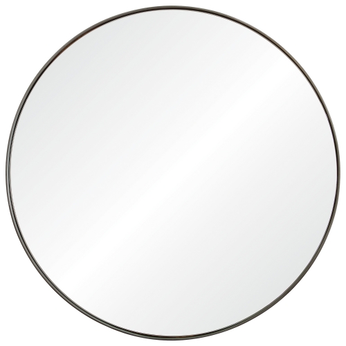 Lester Round Mirror - Silver Brush