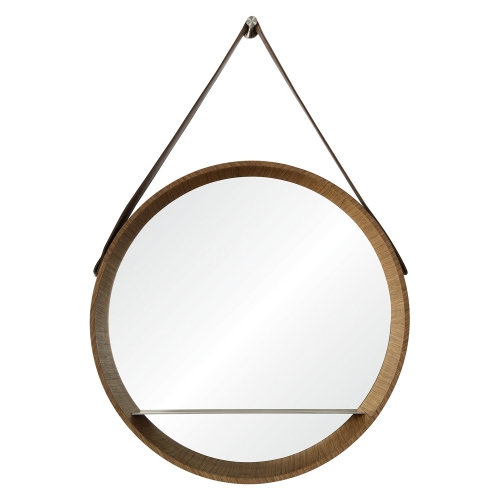 Lenola Oval Mirror - Walnut Veneer/Nickel