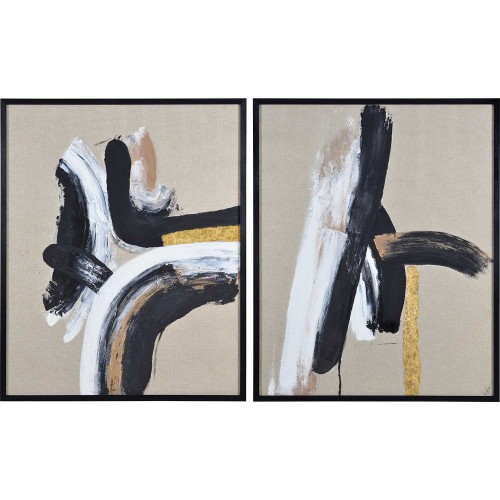 Ilya Canvas Art - Matte/Gold Leaf Accent/Black