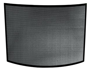 Single Panel Curved Black Wrought Iron Screen-Uniflame