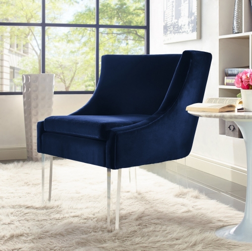 TOV Furniture Myra Blue Velvet Chair