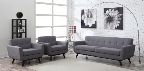 James Grey Linen Living Room Set