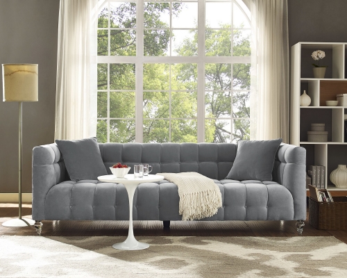 Bea Grey Velvet Sofa