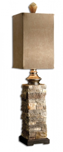 Andean Layered Stone Buffet Lamp