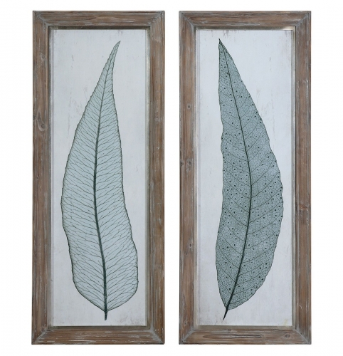 Tall Leaves Framed Art - Set of 2