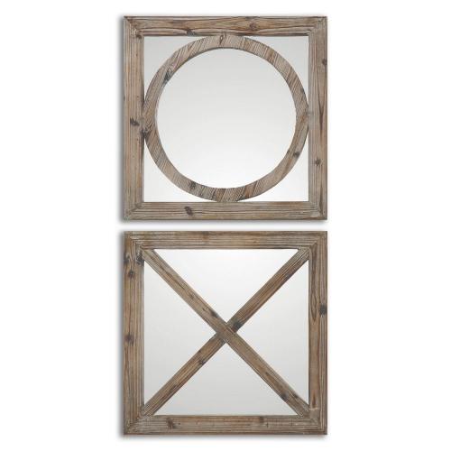 Baci E Abbracci Wooden Mirrors - Set of 2