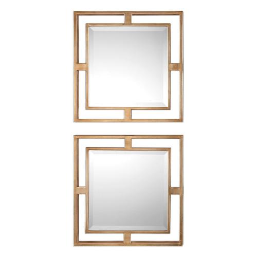 Allick Square Mirrors - Set of 2 - Gold