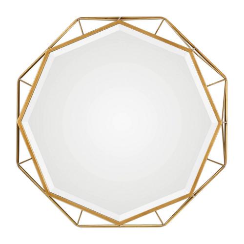 Mekhi Mirror - Antiqued Gold