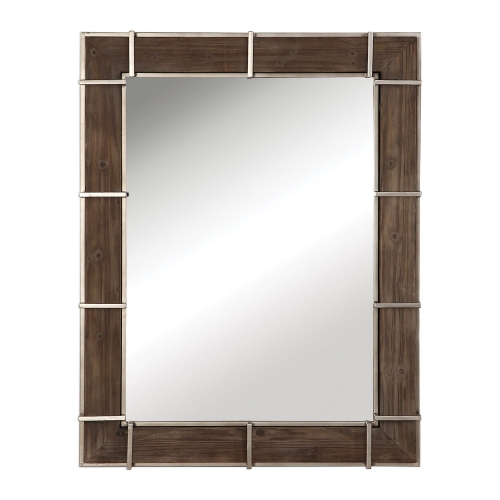 Wade Wooden Industrial Mirror