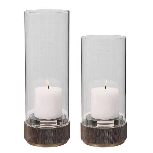 Sandringham Brushed Brass Candleholders - Set of 2