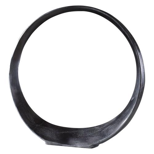 Orbits Nickel Large Ring Sculpture - Black
