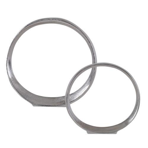 Orbits Nickel Ring Sculptures - Set of 2