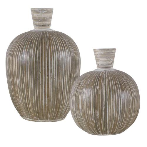 Islander Vases - Set of 2 - White Washed