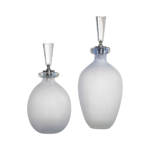 Leah Bubble Glass Containers - Set of 2
