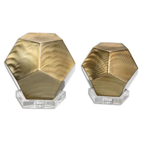 Pentagon Cubes - Set of 2 - Coffee Bronze