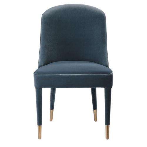 Brie Armless Chair - Set of 2 - Blue
