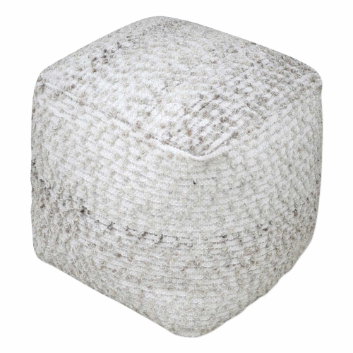 Valda Wool Pouf - Gray