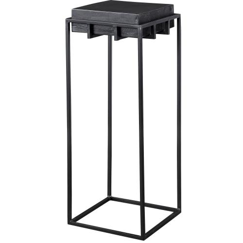 Telone Small Pedestal Table - Black