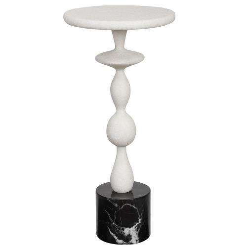 Inverse Marble Drink Table - White