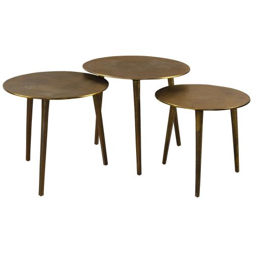 Kasai Coffee Tables - Set of 3 - Gold