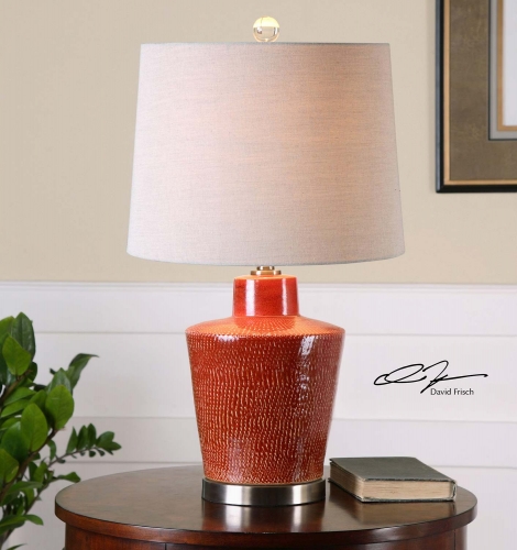 Cornell Brick Red Table Lamp