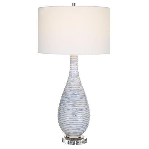 Clariot Ribbed Table Lamp - Blue
