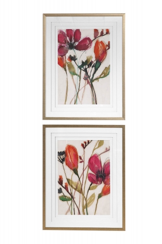 Vivid Arrangement Floral Prints - Set of 2