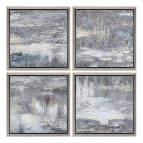 Shades of Gray Hand Painted Art - Set of 4