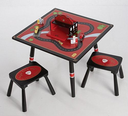 Firefighter Table & 2 Stool Set