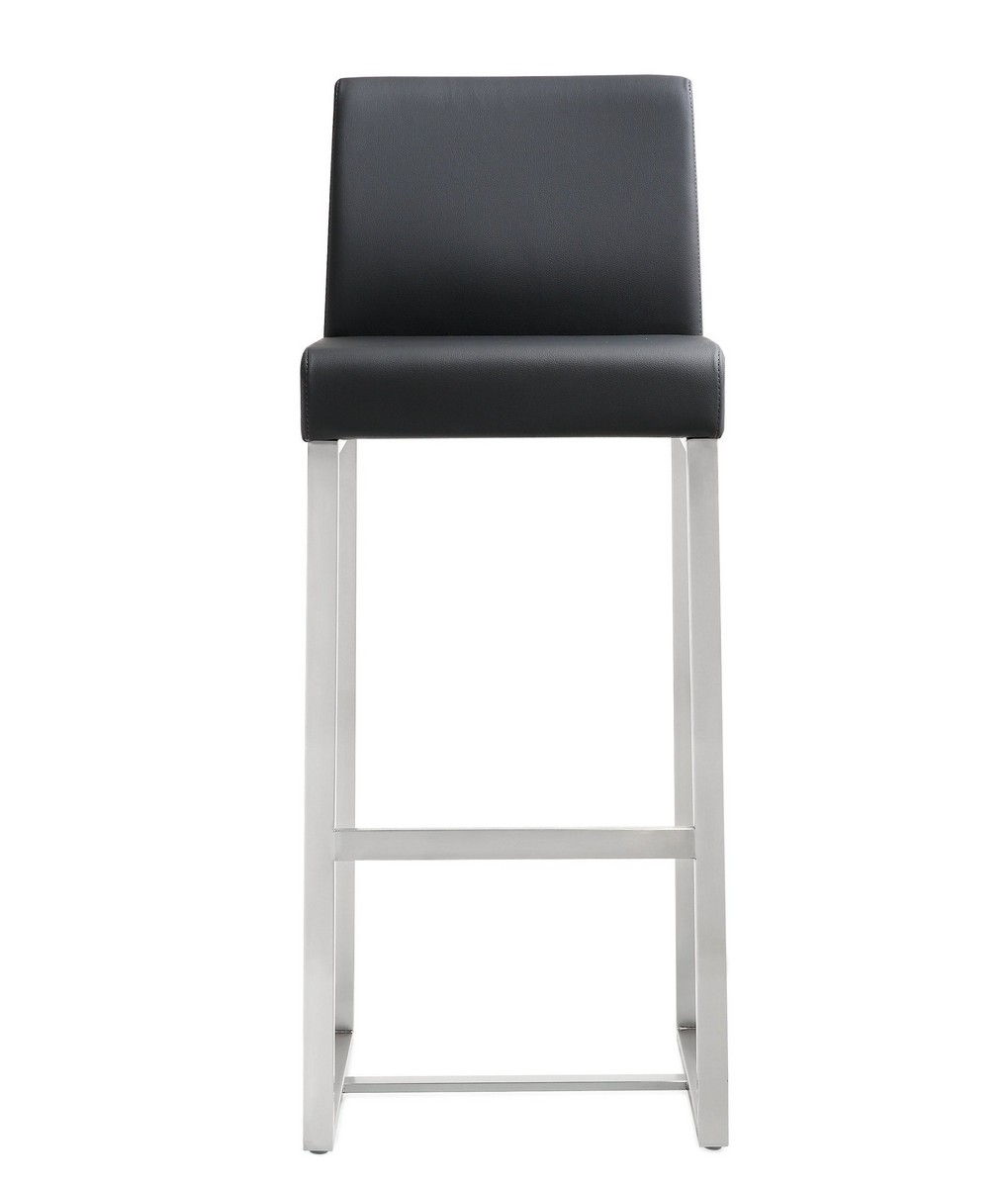 TOV Furniture Denmark Black Stainless Steel Barstool (Set of 2)