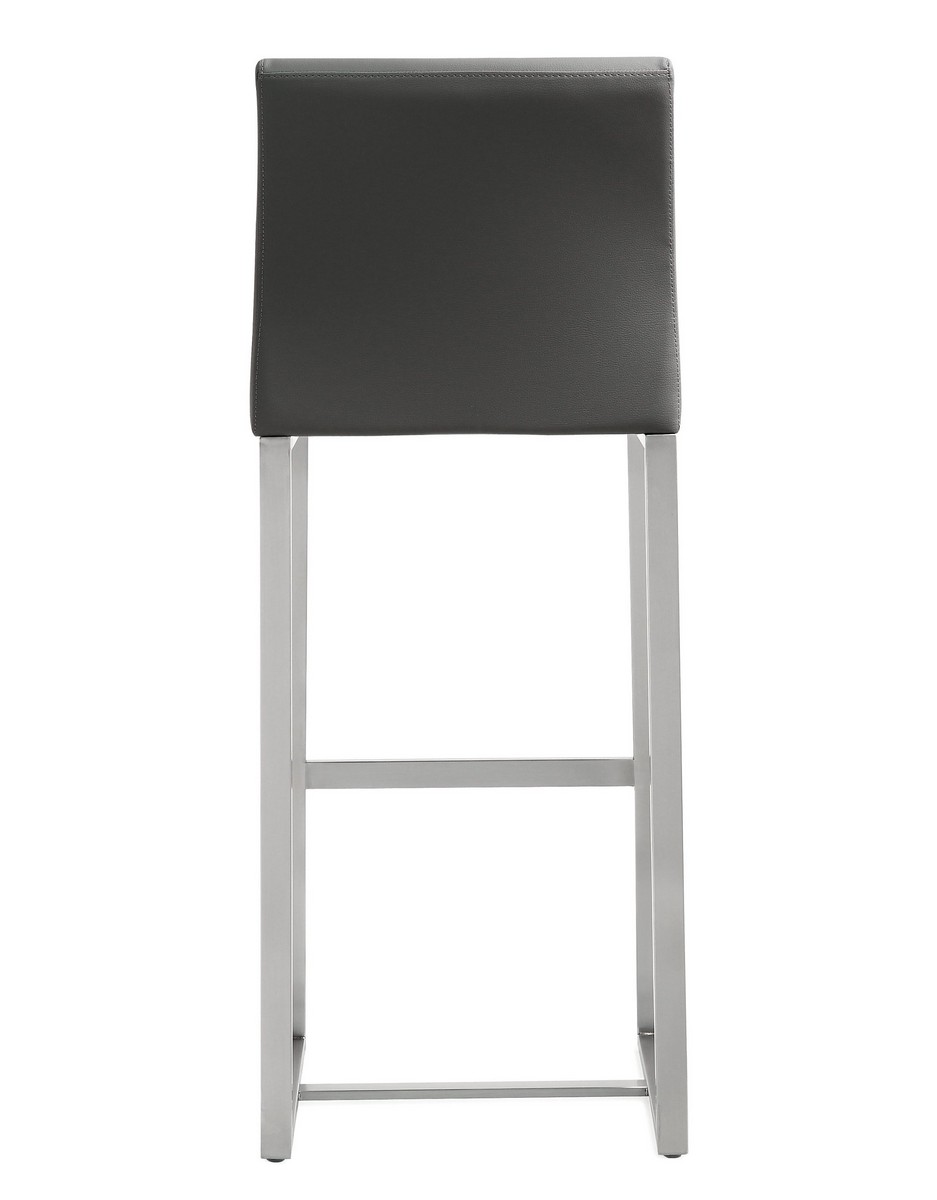 TOV Furniture Denmark Grey Stainless Steel Barstool (Set of 2)